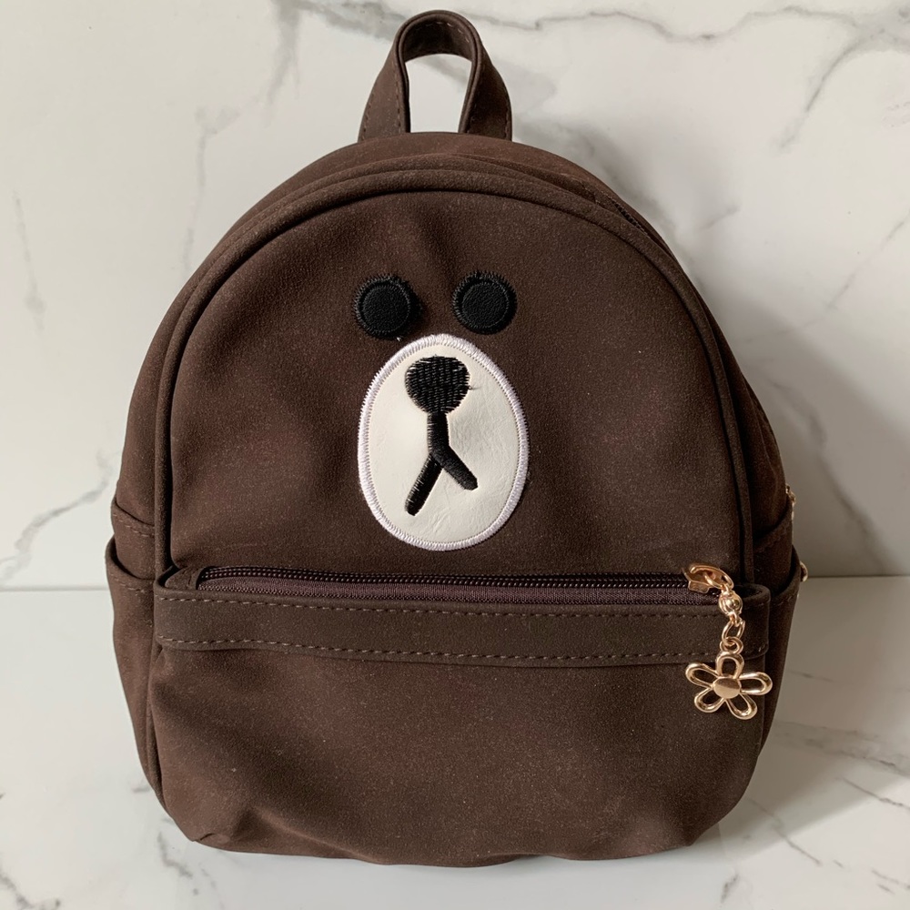 Dark Brown Teddy  Backpack for Kids